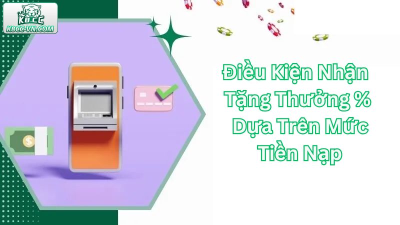 Tặng Thưởng % Dựa Trên Mức Tiền Nạp Siêu Hot Tại K8CC 2 Những tiêu chí cần đáp ứng để tham gia vào ưu đãi